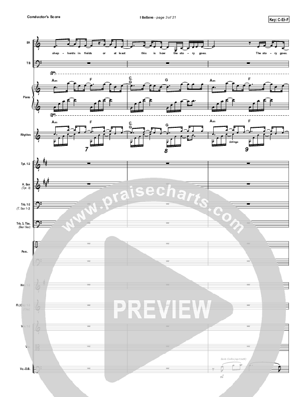 I Believe Conductor's Score (Natalie Grant)