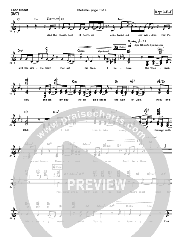 I Believe Lead Sheet (Natalie Grant)