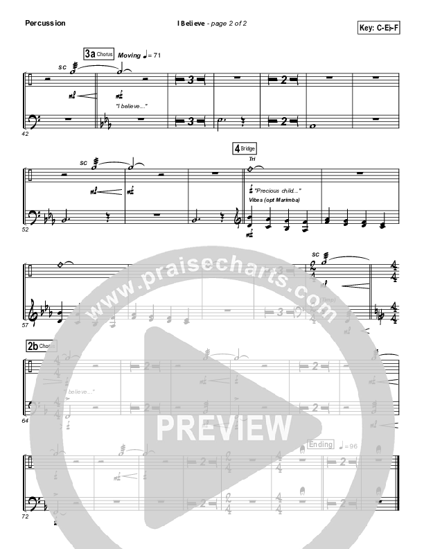 I Believe Percussion (Natalie Grant)