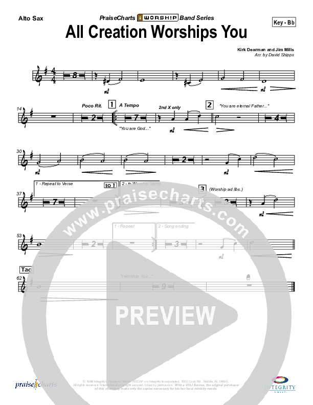 All Creation Worships You Alto Sax (Kirk Dearman)