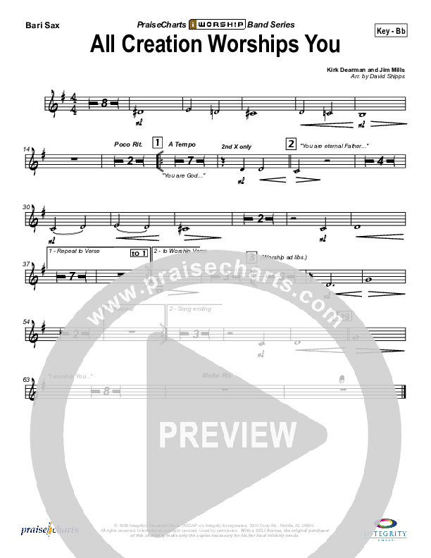 All Creation Worships You Bari Sax (Kirk Dearman)