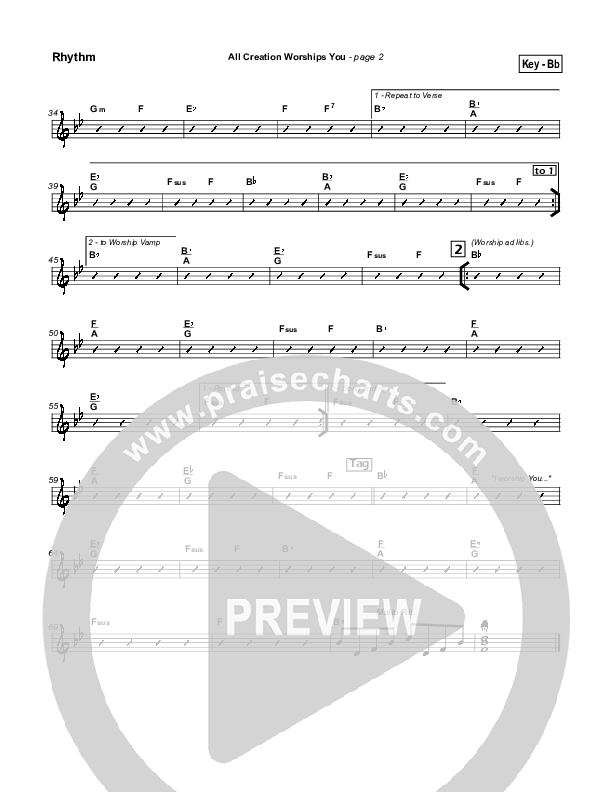 All Creation Worships You Rhythm Chart (Kirk Dearman)