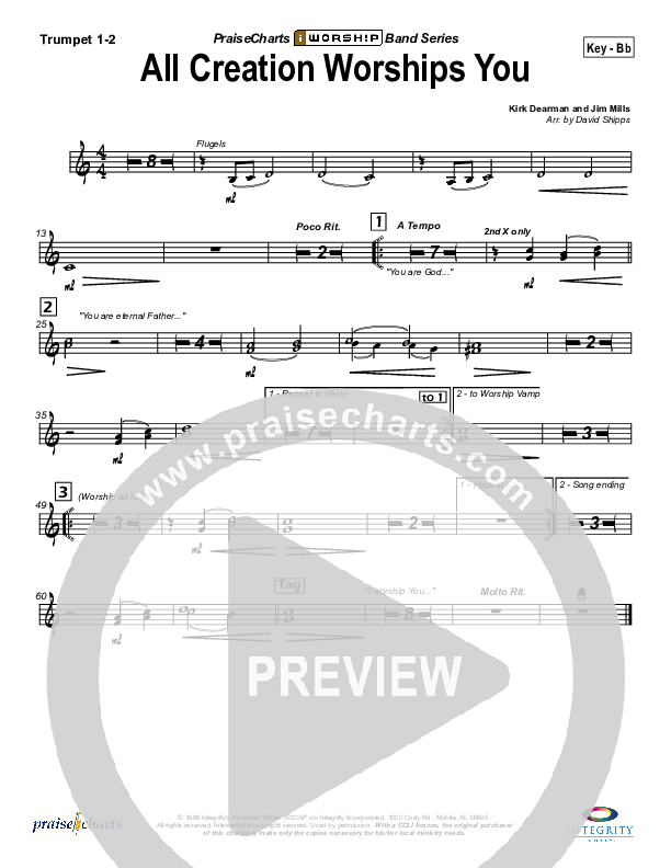 All Creation Worships You Trumpet 1,2 (Kirk Dearman)