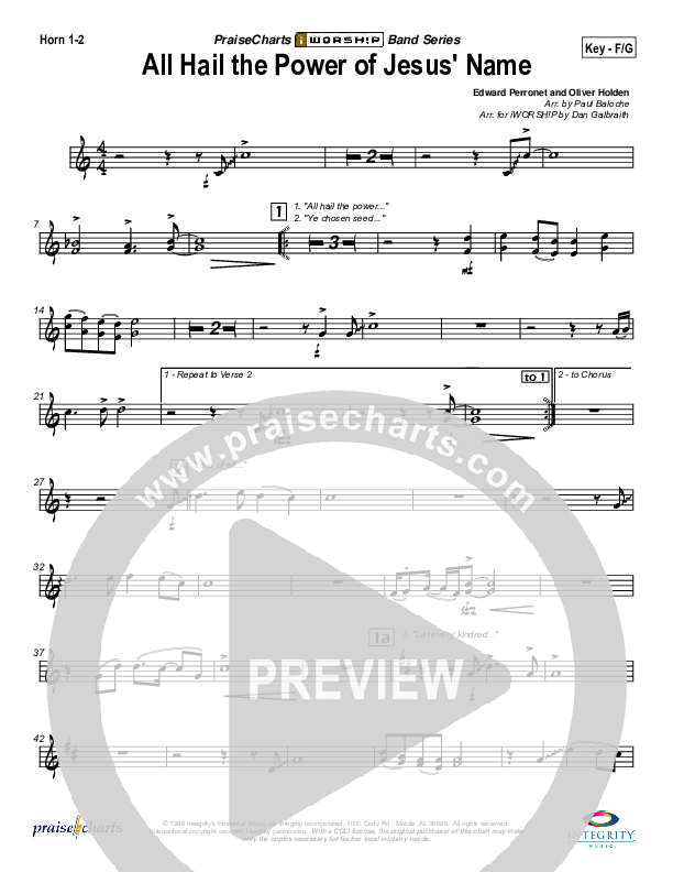 All Hail the Power of Jesus Name Brass Pack (Paul Baloche)