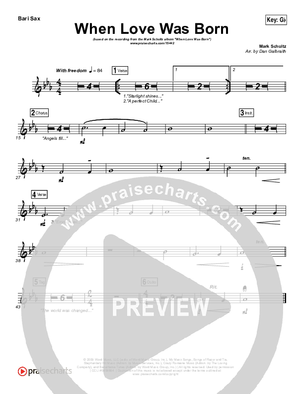 When Love Was Born Bari Sax (Mark Schultz)