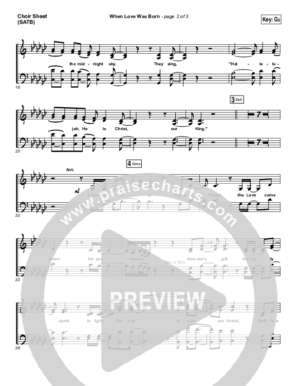 When Love Was Born Choir Vocals (SATB) (Mark Schultz)