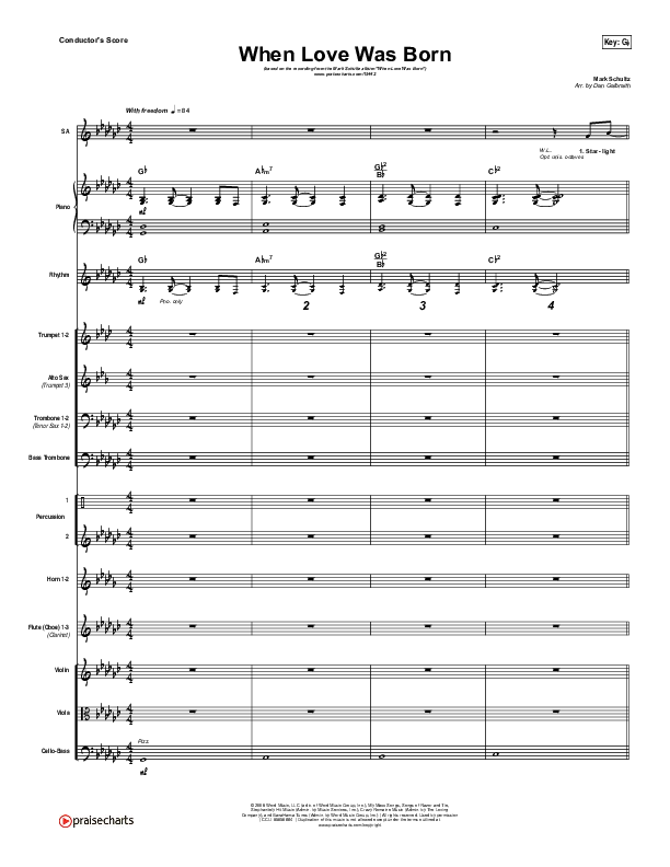 When Love Was Born Conductor's Score (Mark Schultz)