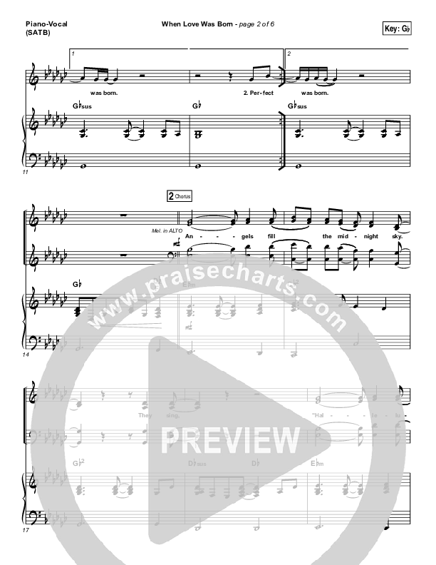 When Love Was Born Piano/Vocal Pack (Mark Schultz)