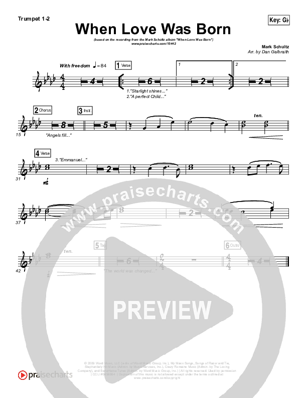 When Love Was Born Trumpet 1,2 (Mark Schultz)