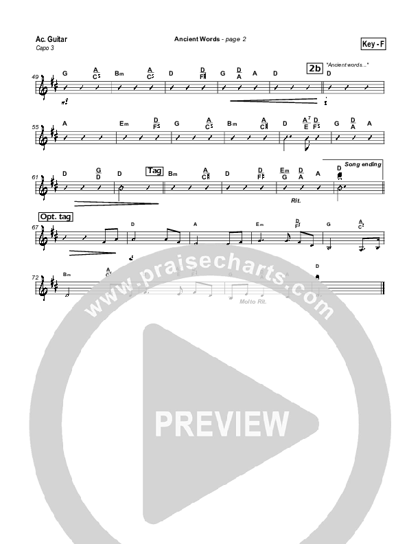 Ancient Words Acoustic Guitar (Michael W. Smith)