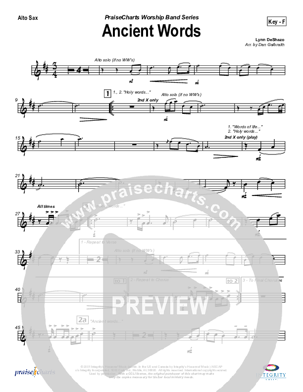 Ancient Words Alto Sax (Michael W. Smith)