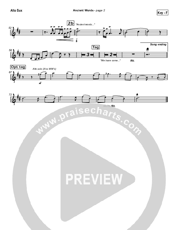 Ancient Words Alto Sax (Michael W. Smith)