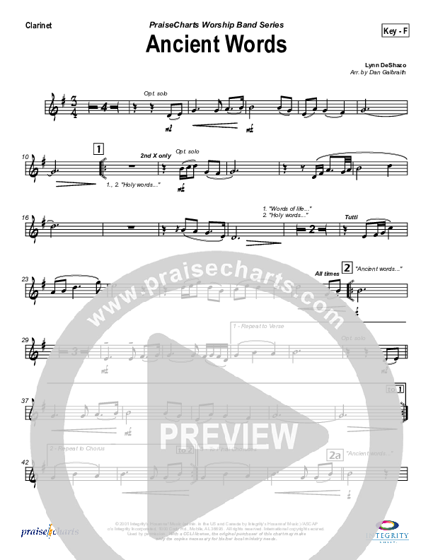 Ancient Words Clarinet (Michael W. Smith)