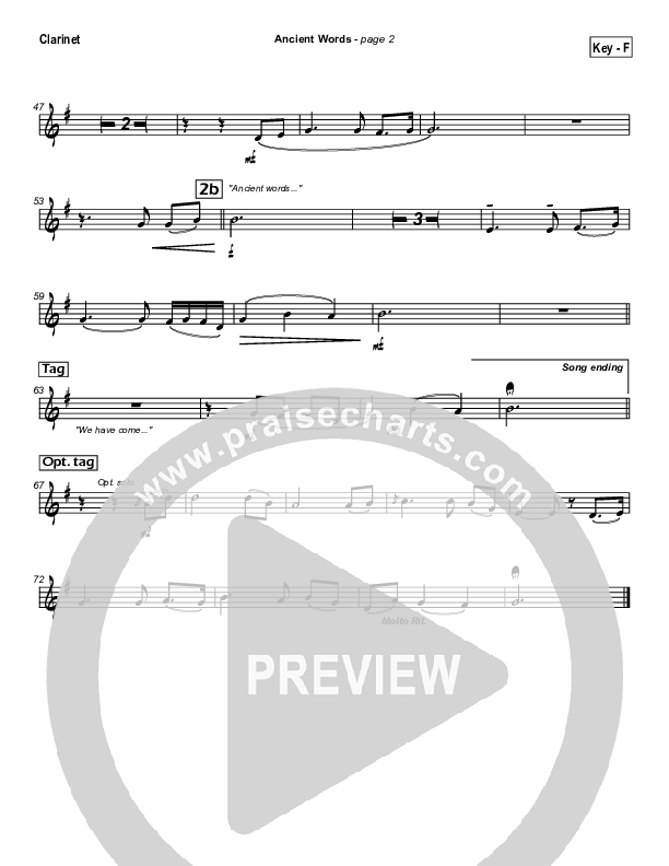 Ancient Words Clarinet (Michael W. Smith)