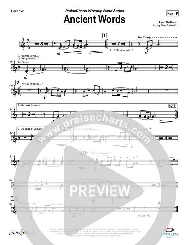 Ancient Words French Horn 1/2 (Michael W. Smith)