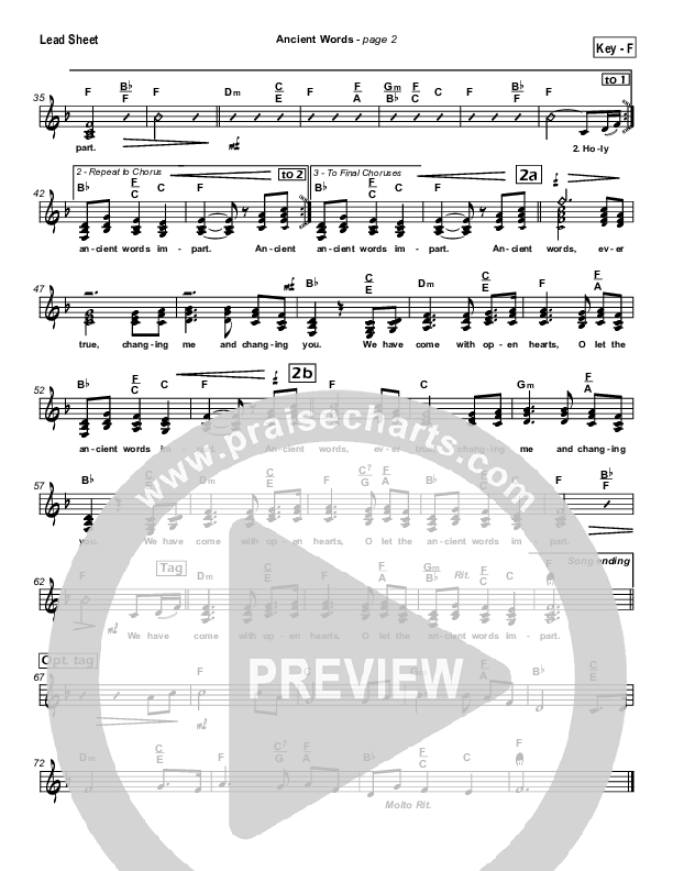 Ancient Words Lead Sheet (Michael W. Smith)