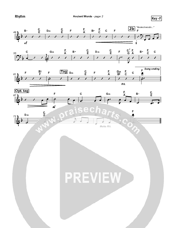 Ancient Words Rhythm Chart (Michael W. Smith)