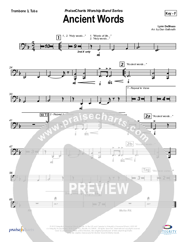 Ancient Words Trombone 3/Tuba (Michael W. Smith)