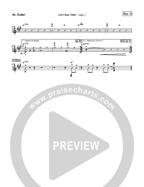 Can't Stop Talking Acoustic Guitar (Hillsong Worship)