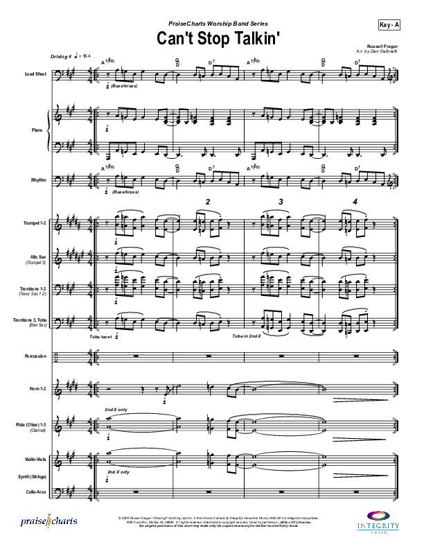 Can't Stop Talking Orchestration (Hillsong Worship)