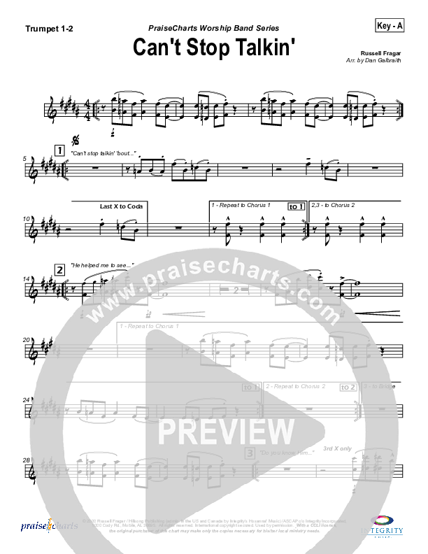 Can't Stop Talking Brass Pack (Hillsong Worship)