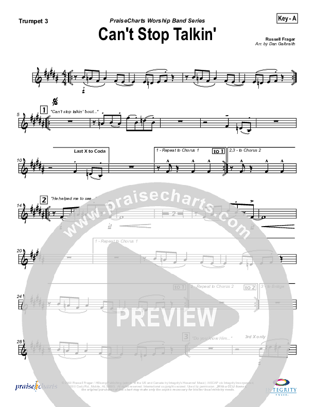 Can't Stop Talking Trumpet 3 (Hillsong Worship)