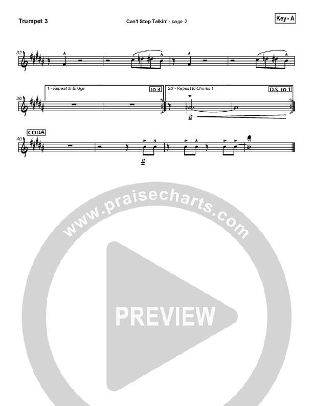 Can't Stop Talking Trumpet 3 (Hillsong Worship)