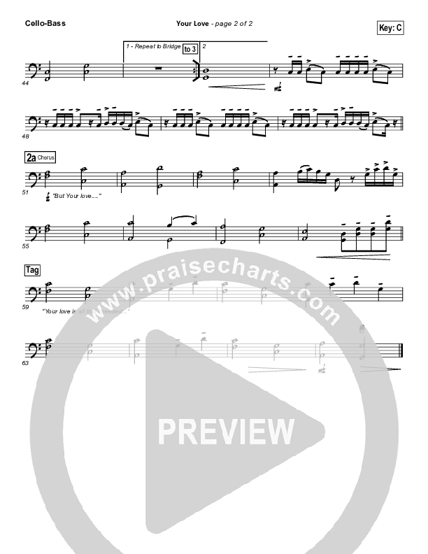 Your Love Cello/Bass (Brandon Heath)