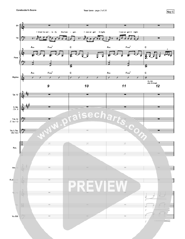 Your Love Conductor's Score (Brandon Heath)