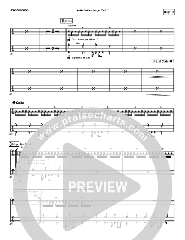 Your Love Percussion (Brandon Heath)