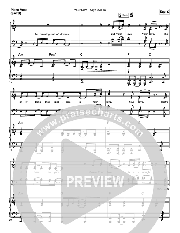 Your Love Piano/Vocal (SATB) (Brandon Heath)