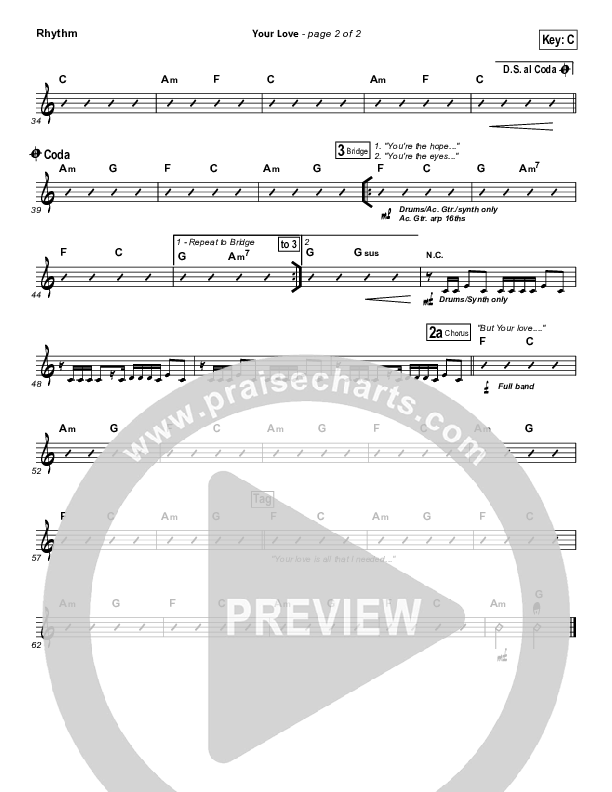 Your Love Rhythm Chart (Brandon Heath)