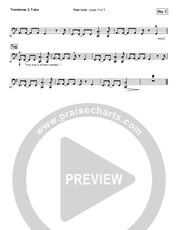 Your Love Trombone 3/Tuba (Brandon Heath)