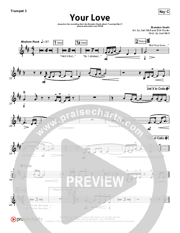 Your Love Trumpet 3 (Brandon Heath)