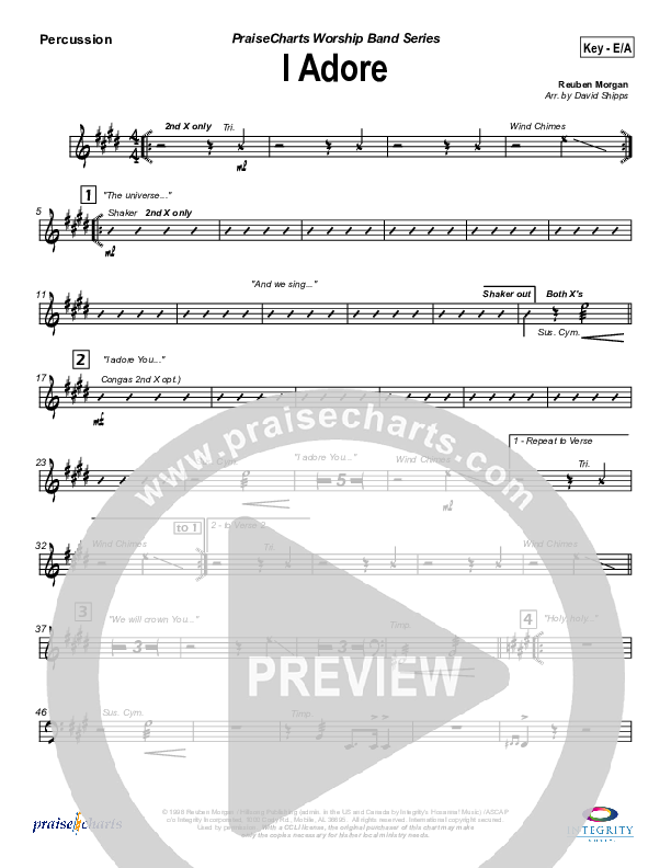 I Adore Percussion (Hillsong Worship)