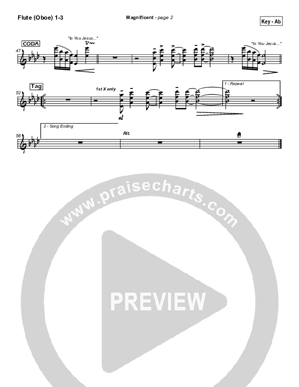 Magnificent Flute/Oboe 1/2/3 (Hillsong Worship)