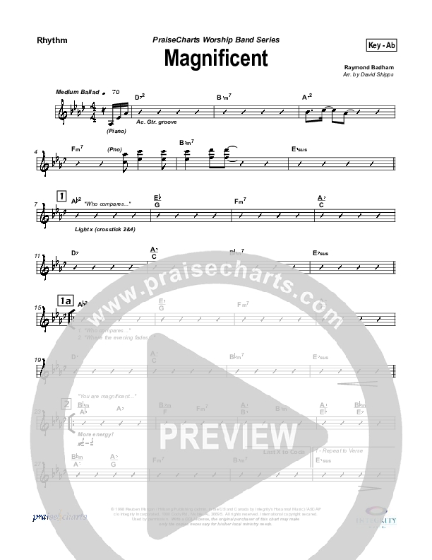 Magnificent Rhythm Chart (Hillsong Worship)