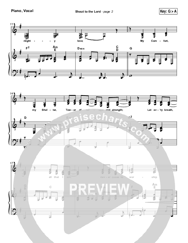 Shout To The Lord Piano/Vocal (Hillsong Worship)