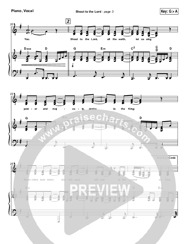 Shout To The Lord Piano/Vocal (Hillsong Worship)