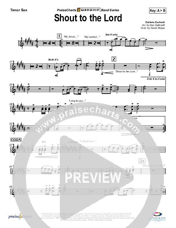 Shout To The Lord Tenor Sax 2 (Hillsong Worship)