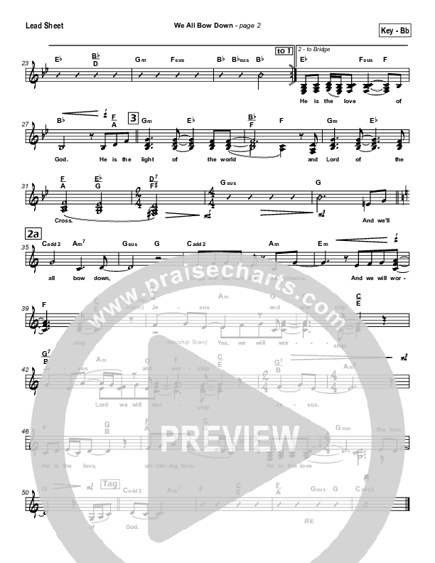 We All Bow Down Lead Sheet (Lenny LeBlanc)