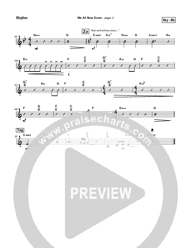 We All Bow Down Rhythm Chart (Lenny LeBlanc)