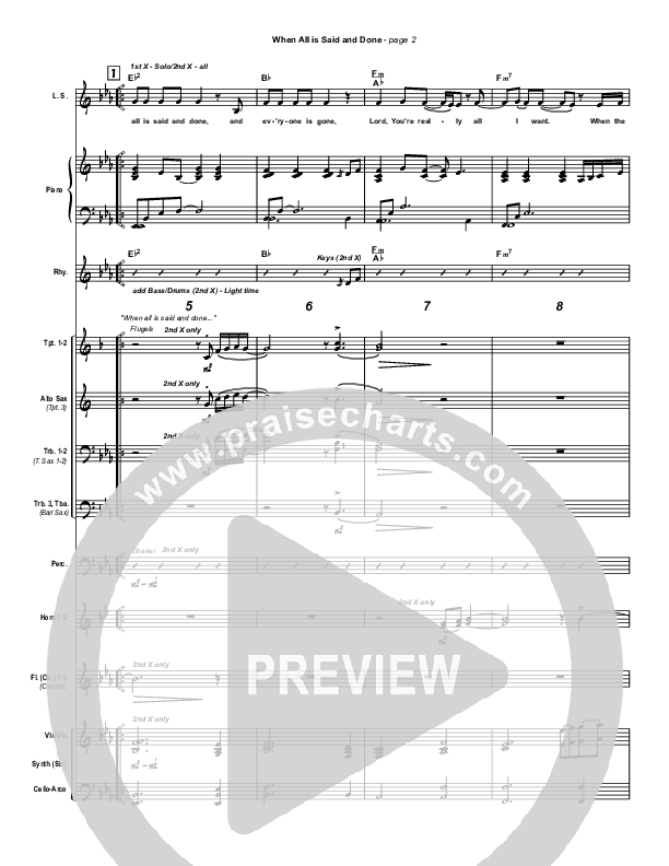 When All Is Said and Done Conductor's Score (Tommy Walker)