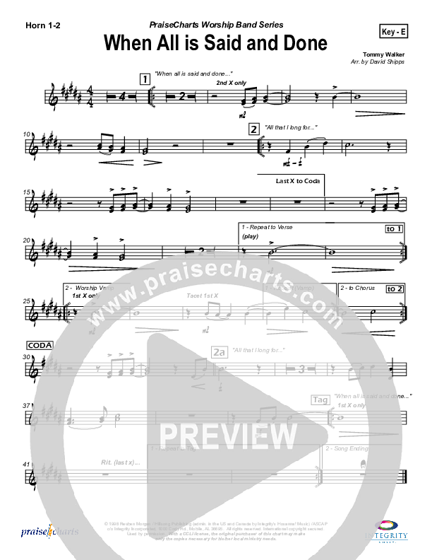 When All Is Said and Done French Horn 1/2 (Tommy Walker)