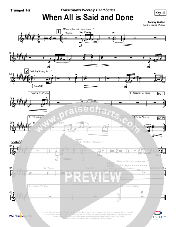 When All Is Said and Done Brass Pack (Tommy Walker)