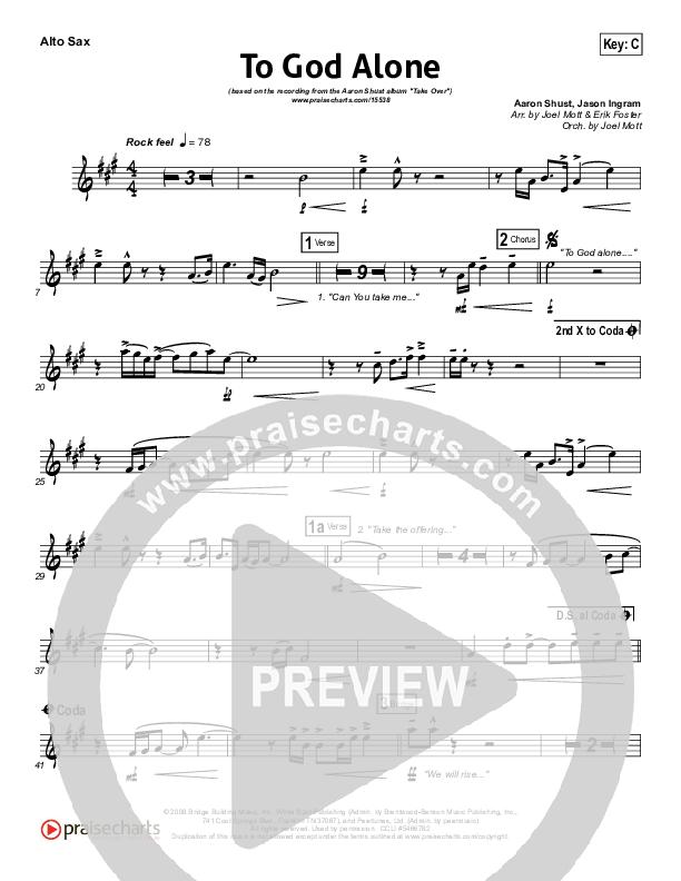To God Alone Alto Sax (Aaron Shust)