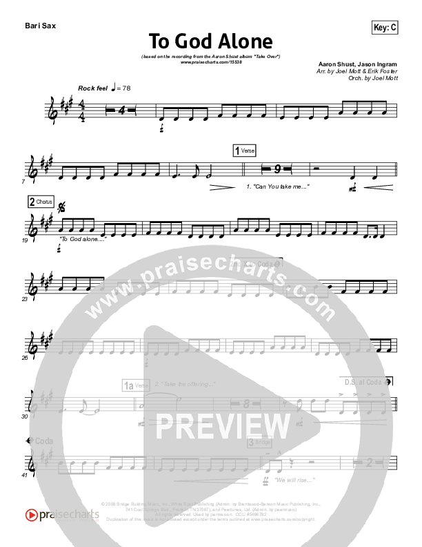 To God Alone Bari Sax (Aaron Shust)