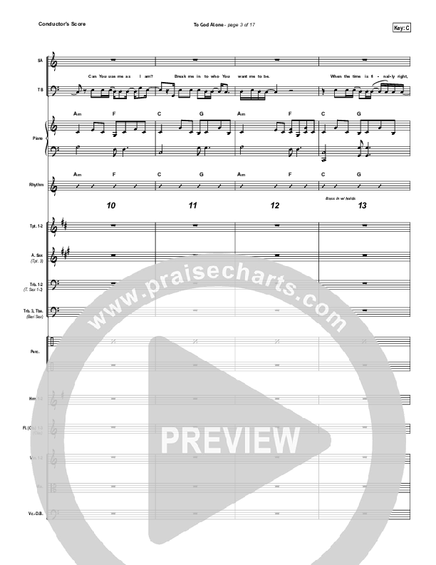 To God Alone Conductor's Score (Aaron Shust)