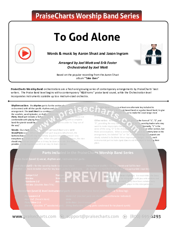 To God Alone Cover Sheet (Aaron Shust)