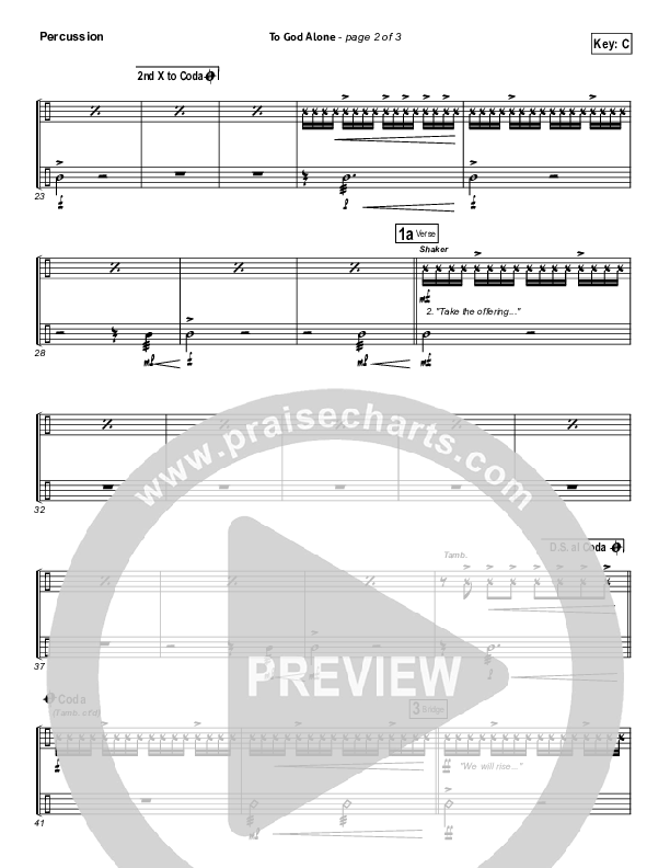 To God Alone Percussion (Aaron Shust)